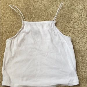 Sexy white ribbed half tank!